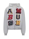 Ambush Zipper Up Sweatshirt In Grey