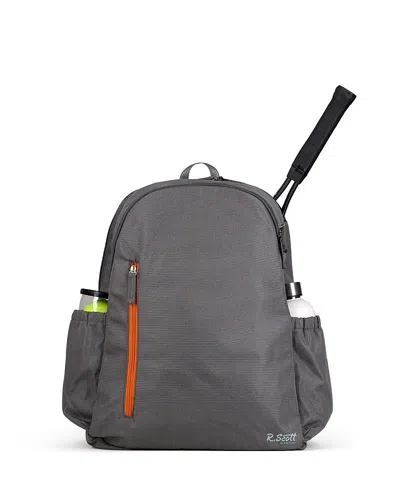 Ame & Lulu Charcoal/orange R. Scott Tennis Backpack In Grey