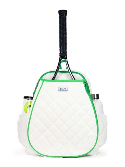 Ame & Lulu Game On Quilted Tennis Backpack In White