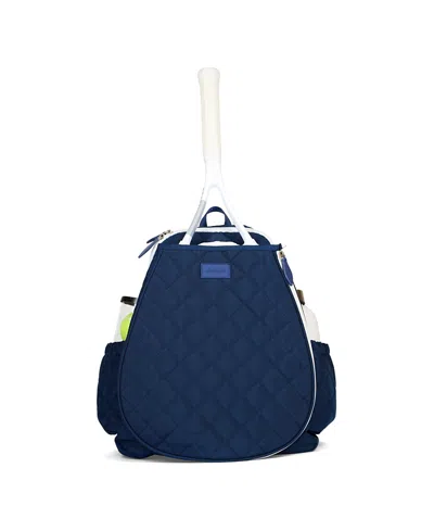 Ame & Lulu Game On Tennis Backpack In Quilted Navy/white