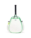 Ame & Lulu Game On Tennis Backpack In White And Green