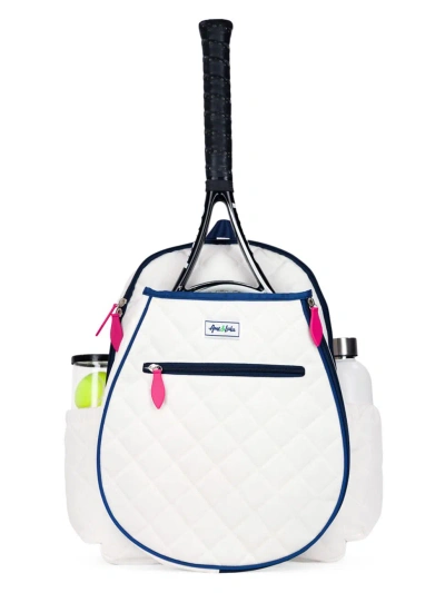 Ame & Lulu Jr. Love Tennis Nylon Backpack In White Navy Pink