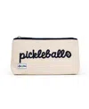Ame & Lulu Pickleball Stitched Brush It Off Cosmetic Case In Natural