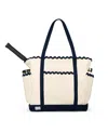 Ame & Lulu Scalloped Tennis Tote In White