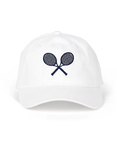 Ame & Lulu Unisex Crossed Racquets Heads Up Hat - Little Kid, Big Kid In White