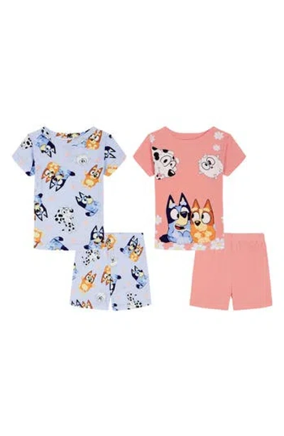 Ame Kids'  Assorted 2-pack Bluey Short Two-piece Pajamas In Pink