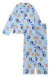 Ame Bluey Fitted Two-piece Pajamas In Blue