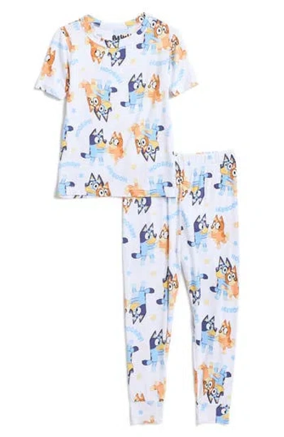 Ame Kids'  Bluey Road Trip Fitted Pajamas In Blue Multi