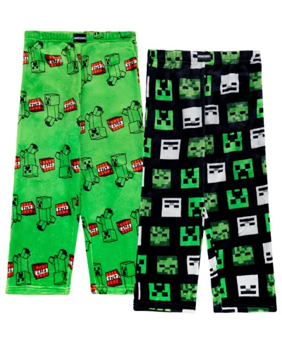 Ame Kids' Boys' 6-12 Mobs Minecraft Fleece Pajama Pants, 2-pack In Assorted