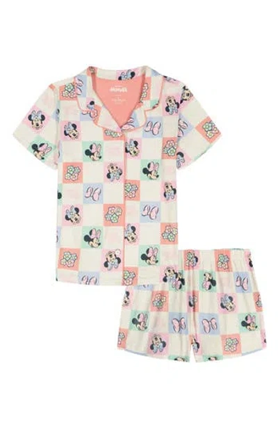 Ame Kids'  Disney® Minnie Mouse Milky Jersey Two-piece Short Pajamas In White