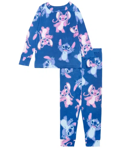 Ame Babies' Girls Toddler 2t-4t 2-piece Lilo Printed Top And Pants Pajama Set In Blue