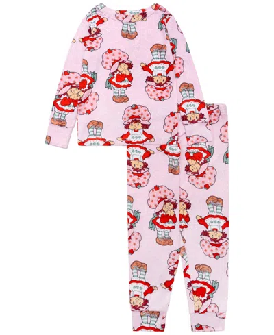 Ame Babies' Girls Toddler 2t-4t 2-piece Printed Long Sleeve Top And Pants Pajama Set In Pink