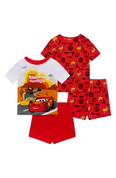 Ame Kids' Assorted 2-pack Cars Short Two-piece Pajamas In Red