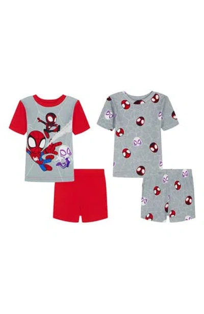 Ame Kids' Assorted 2-pack Spider-man Short Two-piece Pajamas In Red
