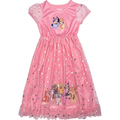 Ame Kids' Bluey Fantasy Night Gown In Pink