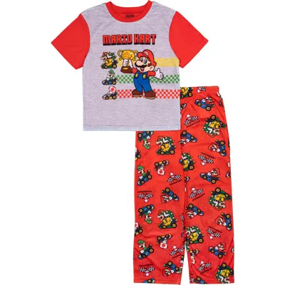 Ame Kids' Mario Kart Short Sleeve Pajamas In Mario Kart Red