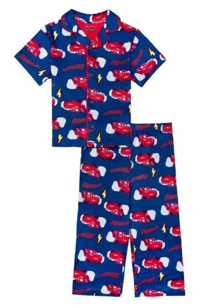 Ame Kids' Milky Jersey Coat Long Pajamas In Blue