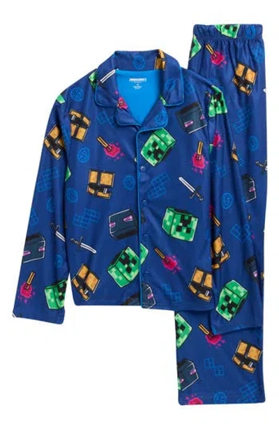 Ame Kids' Minecraft Pajamas In Blue