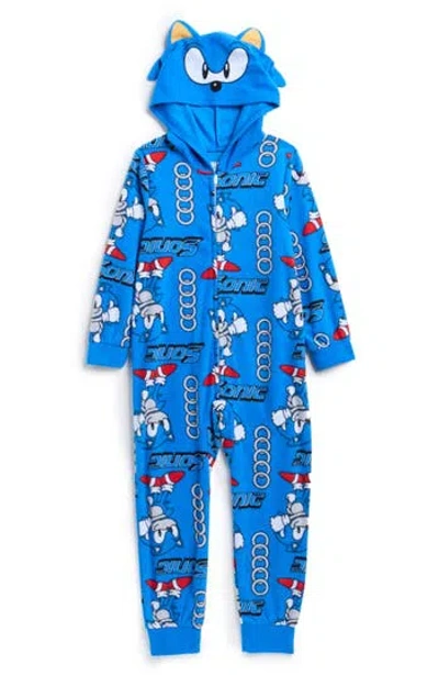 Ame Kids' Sonic Mania One-piece Pajamas In Blue