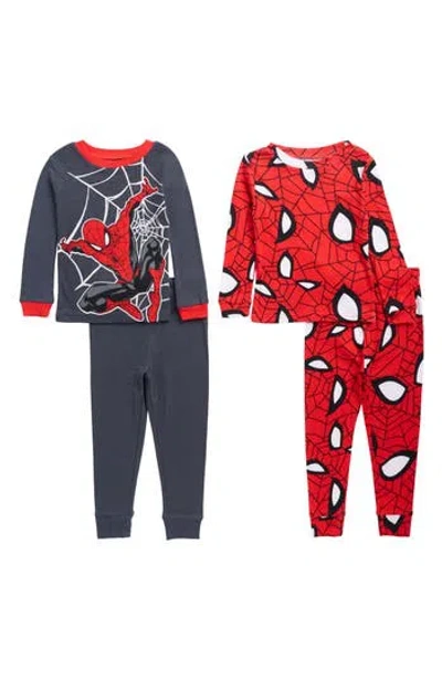 Ame Kids' Spider-man 4-piece Pajama Set In Gray