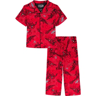 Ame Kids' Spider-man Coat Long Pajamas In Red