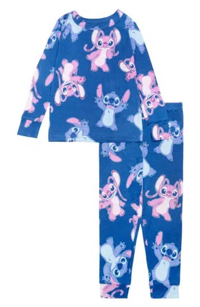 Ame Kids' Stitch Long Sleeve Pajamas In Blue