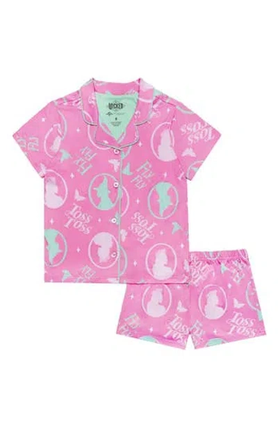 Ame Kids' Wicked Milky Jersey Two-piece Short Pajamas In Pink