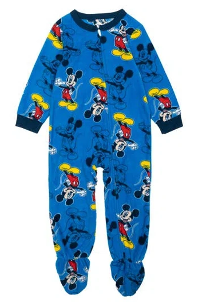 Ame Mickey Fleece Footie In Blue