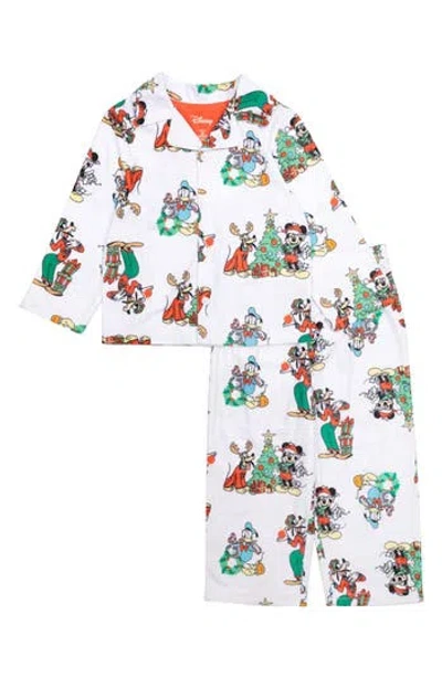 Ame Babies'  Mickey Holiday Long Pajamas In White