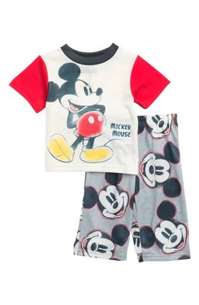 Ame Mickey Mouse Graphic Pajamas In Grey/ivory Multi