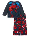 Ame Toddler Boys 2-piece Spiderman Long Sleeve Top And Open Leg Pants Pajama Set In Blue