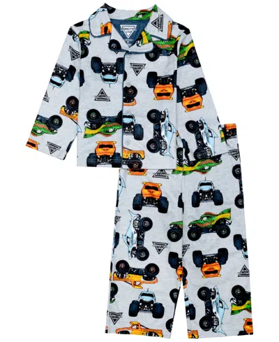 Ame Babies' Toddler Boys' 2t-5t Monster Jam Long-sleeve Top And Pants, 2-piece Set, 2-pack In Gray