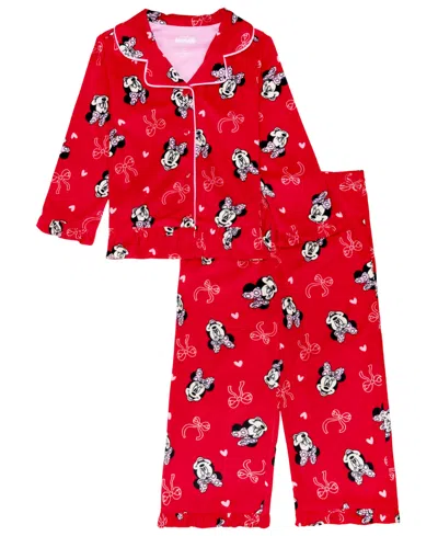 Ame Babies' Toddler Girls' 2t-4t Minnie Mouse Graphics Print Top And Pants, 2-piece Pajama Set In Red
