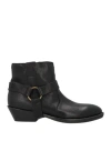 AME ÂME WOMAN ANKLE BOOTS BLACK SIZE 10 LEATHER