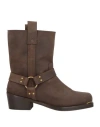 Ame Âme Woman Ankle Boots Dark Brown Size 6 Leather In Brown