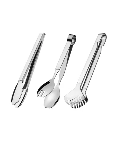 Amefa Buffet 3-piece Serving Tong Set In Stainless Steel