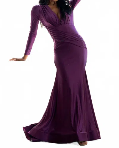 Amelia Couture Alyssa Gown In Plum In Purple