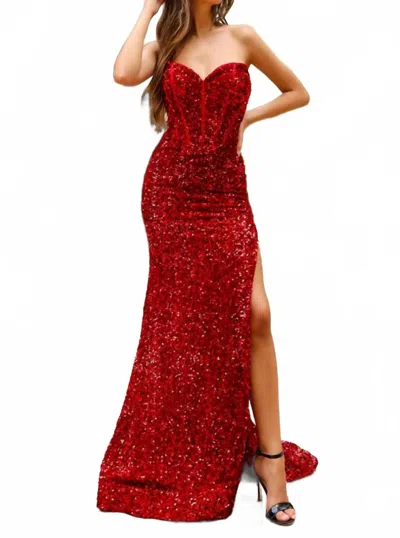 Amelia Couture Darina Gown In Red