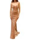Amelia Couture Sweatheart Neckline Mermaid Dress In Gold In Gold