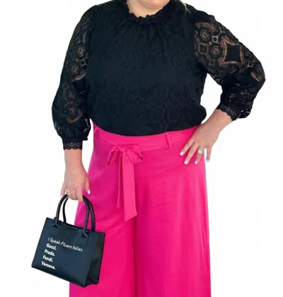 Amelia K. Luxe All That Lace Blouse In Black