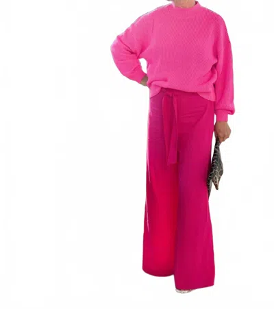 Amelia K. Luxe Barbiecore Trousers In Hot Pink