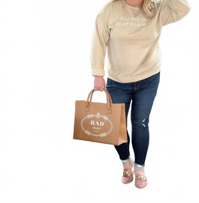 Amelia K. Luxe Mimosa Morning Sweatshirt In Sand Beige In Multi