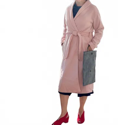 Amelia K. Luxe Open Front Coat In Blush Pink