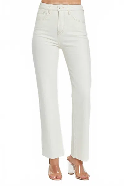 Amelia K. Luxe Raw Edge Jeans In White