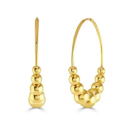 Amelia Roxanna Jewellery Women's Gold Chunky Beaded Classic Hoops