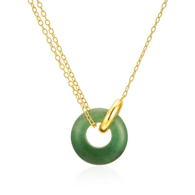 Amelia Roxanna Jewellery Women's Gold / Green Jade Donut Necklace In Multi