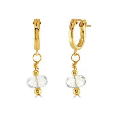 Amelia Roxanna Jewellery Women's Gold / Green Prehnite Huggies