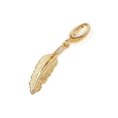 Amelia Roxanna Jewellery Women's Gold Jewelled Leaf Charm