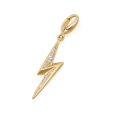 Amelia Roxanna Jewellery Women's Gold Pave Lightning Bolt Charm