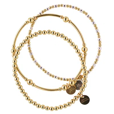 Amelia Roxanna Jewellery Women's Gold / Silver Aurora Sparkle Stacking Set In Multi